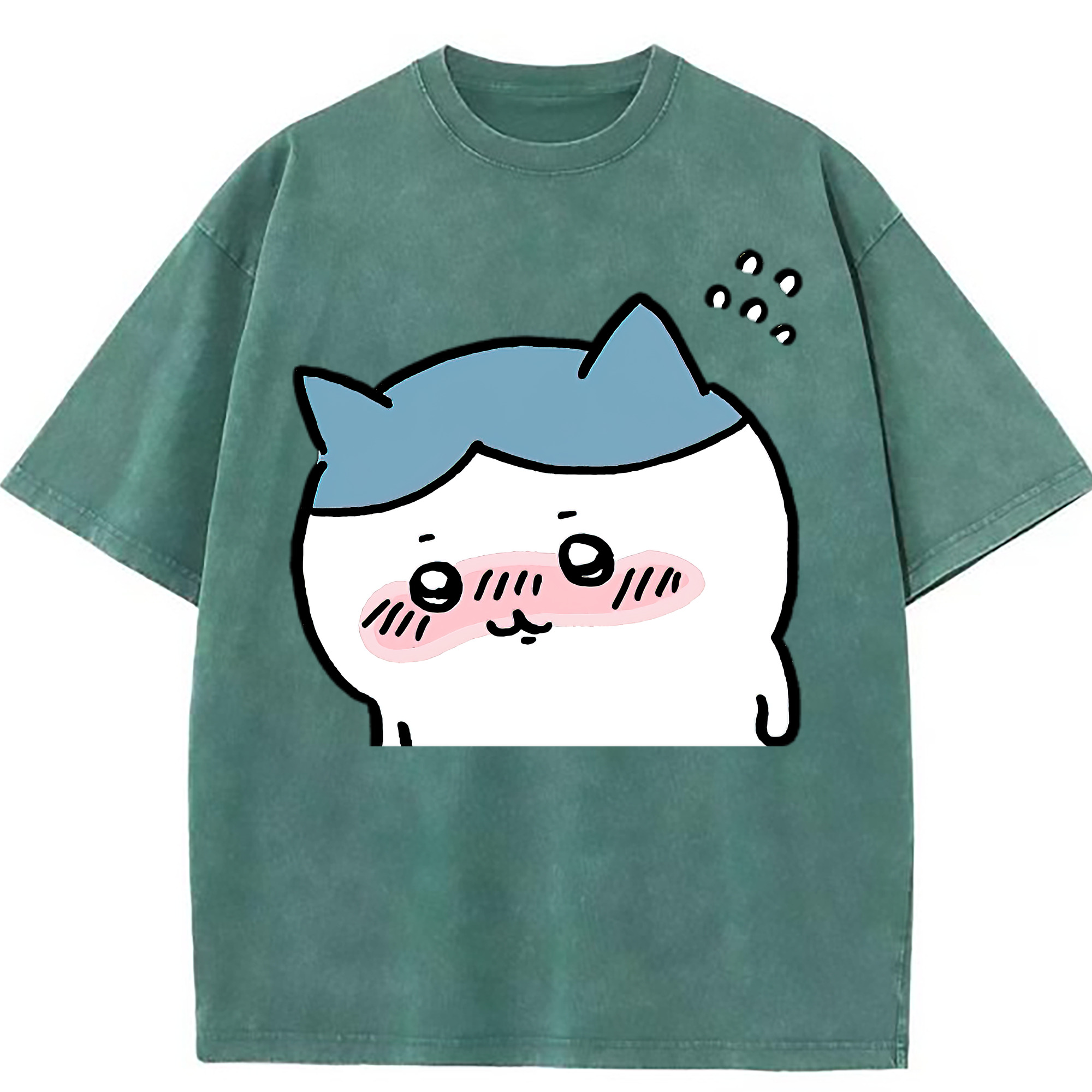 （画像用） ちいかわ ハチワレ Chii-kawa hachiware 綿100% ヴィンテージ風 半袖Tシャツ（フロントプリント）